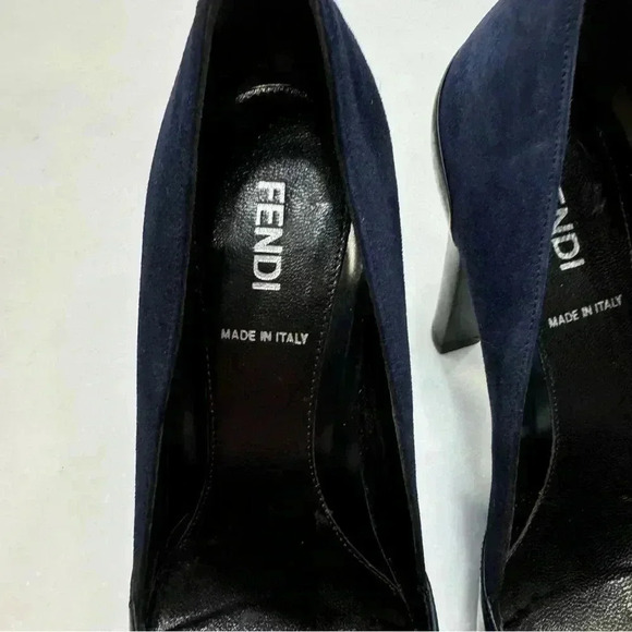 Fendi leather and suede midnight navy pumps/ heels excellent! Sz EU 36 U… - Picture 4 of 12